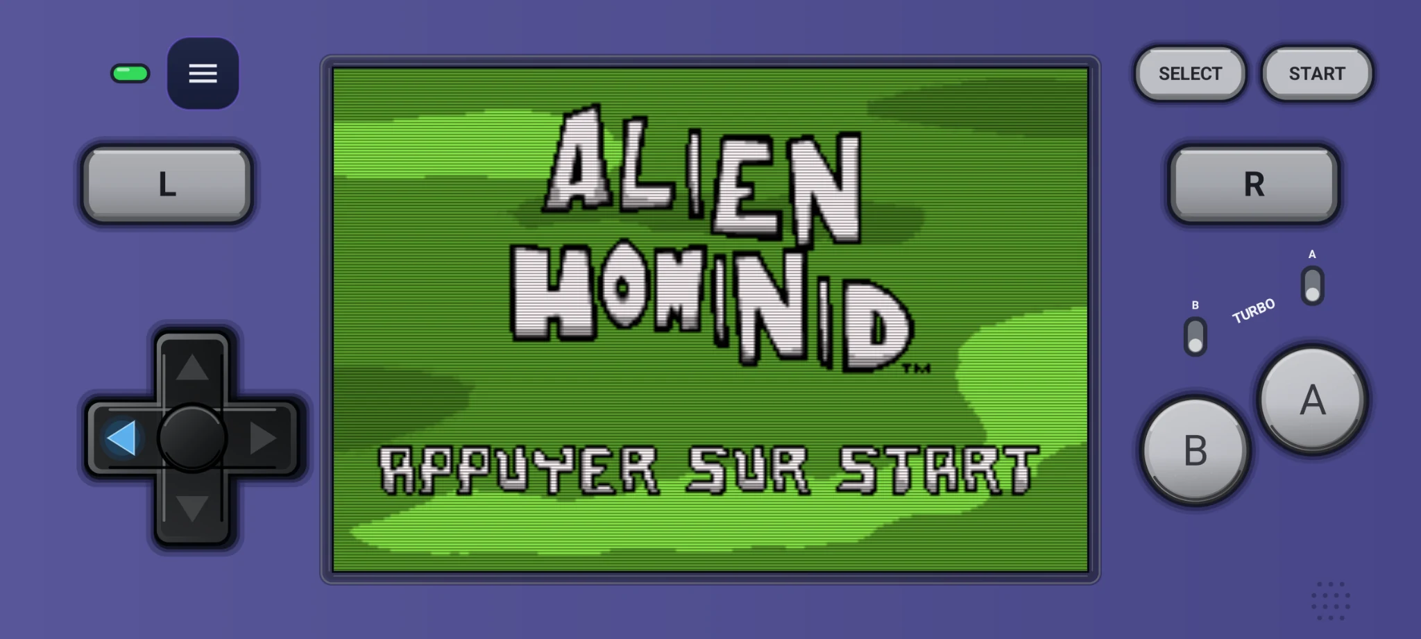 Game Boy Advance touch controls in landscape mode