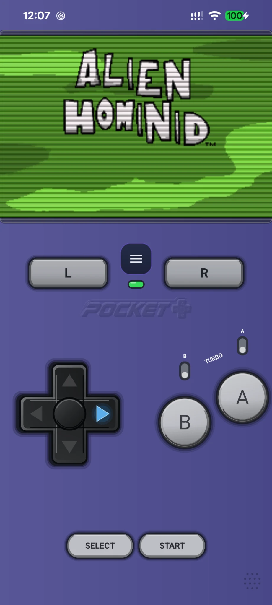Game Boy Advance touch controls in portrait mode