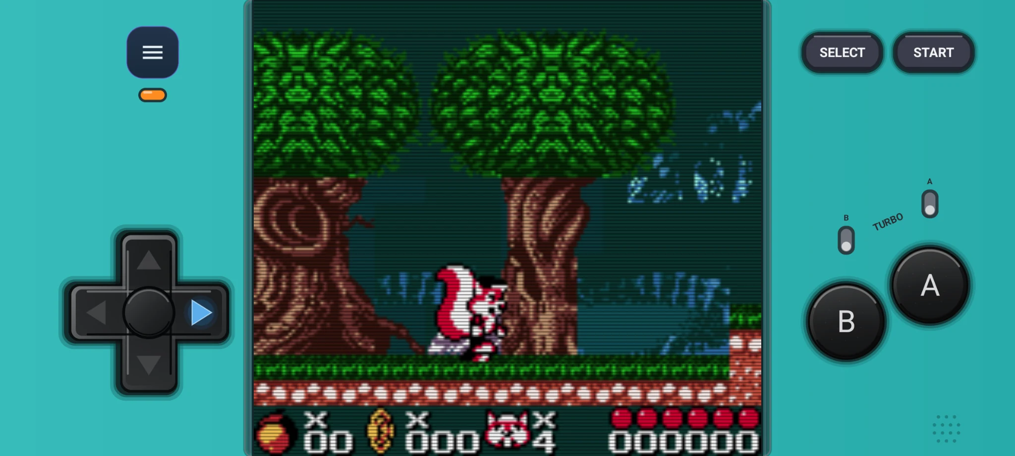 Game Boy Color touch controls in landscape mode