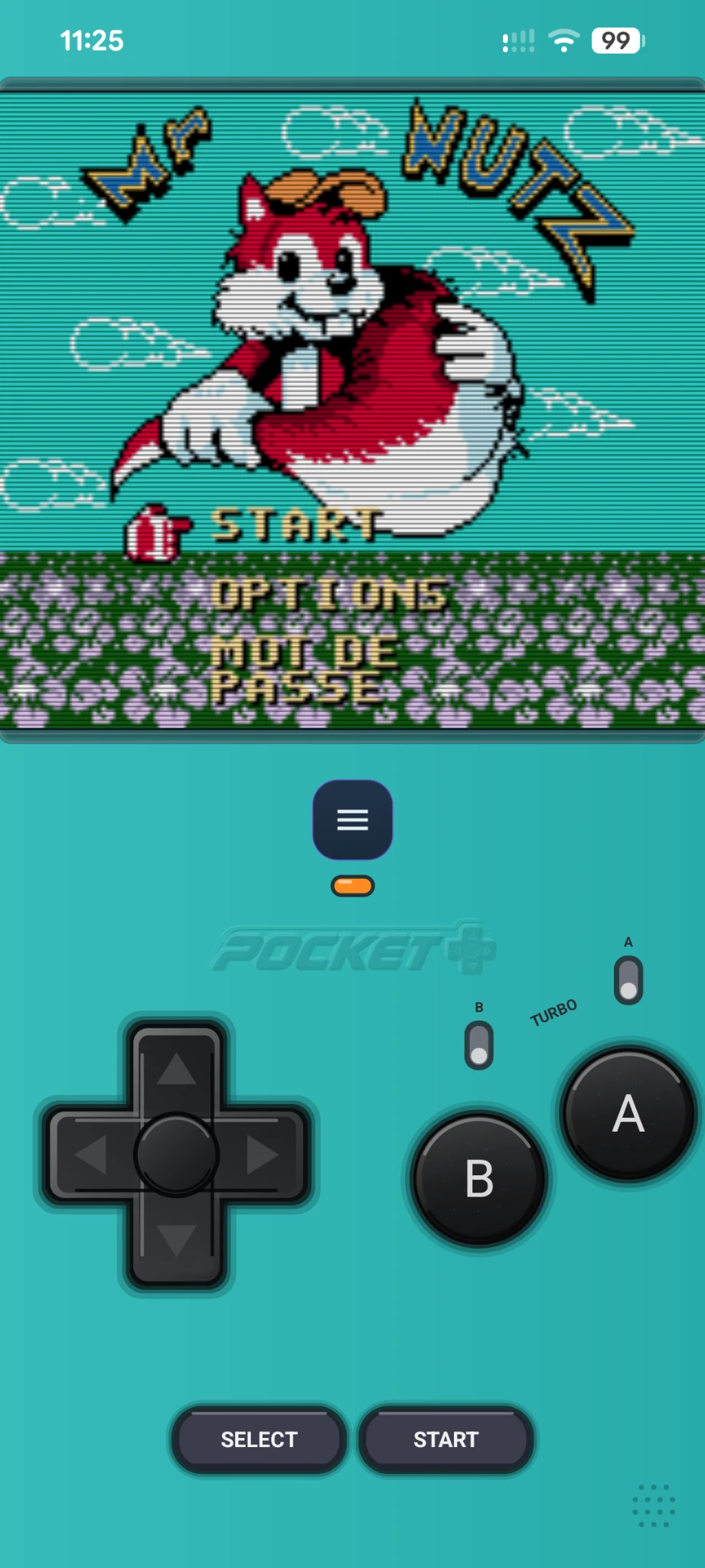Game Boy Color touch controls in portrait mode