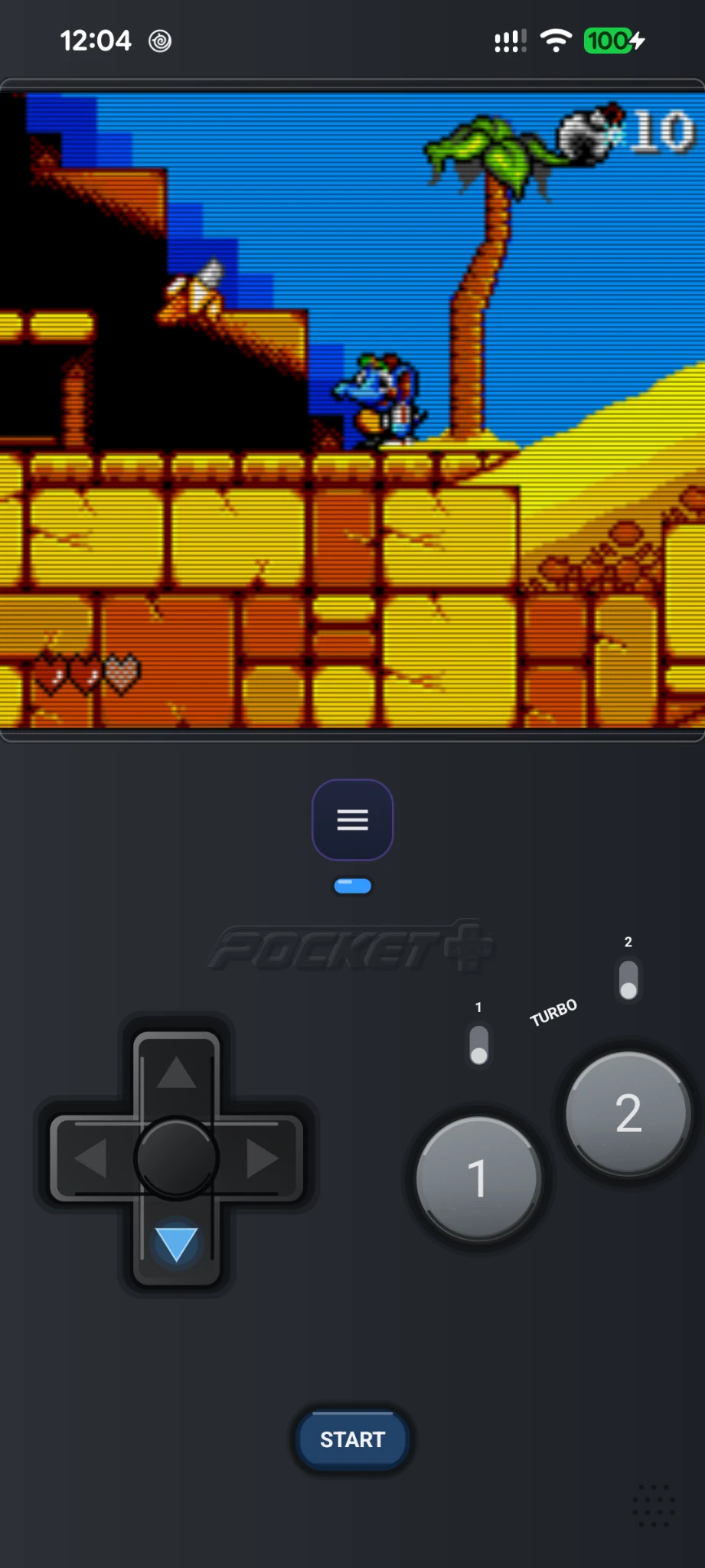 Game Gear touch controls in portrait mode