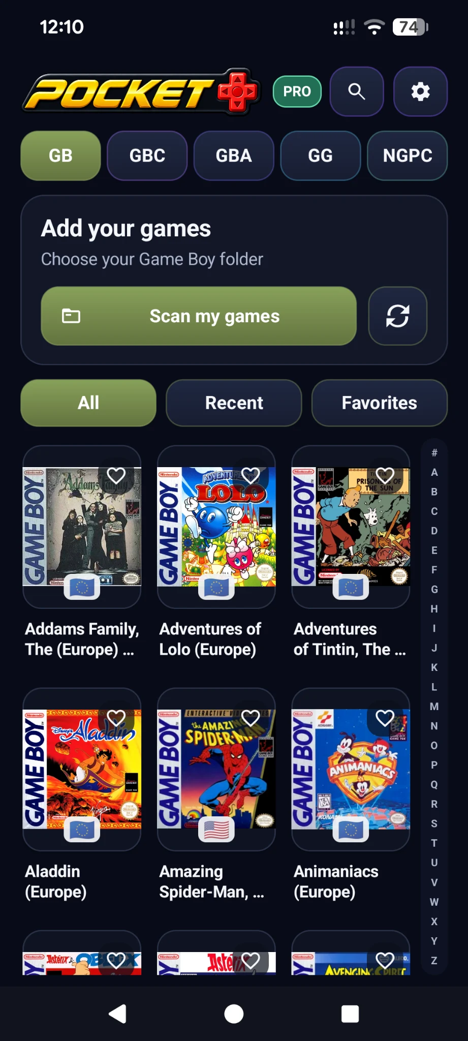 Pocket+ Game Boy library
